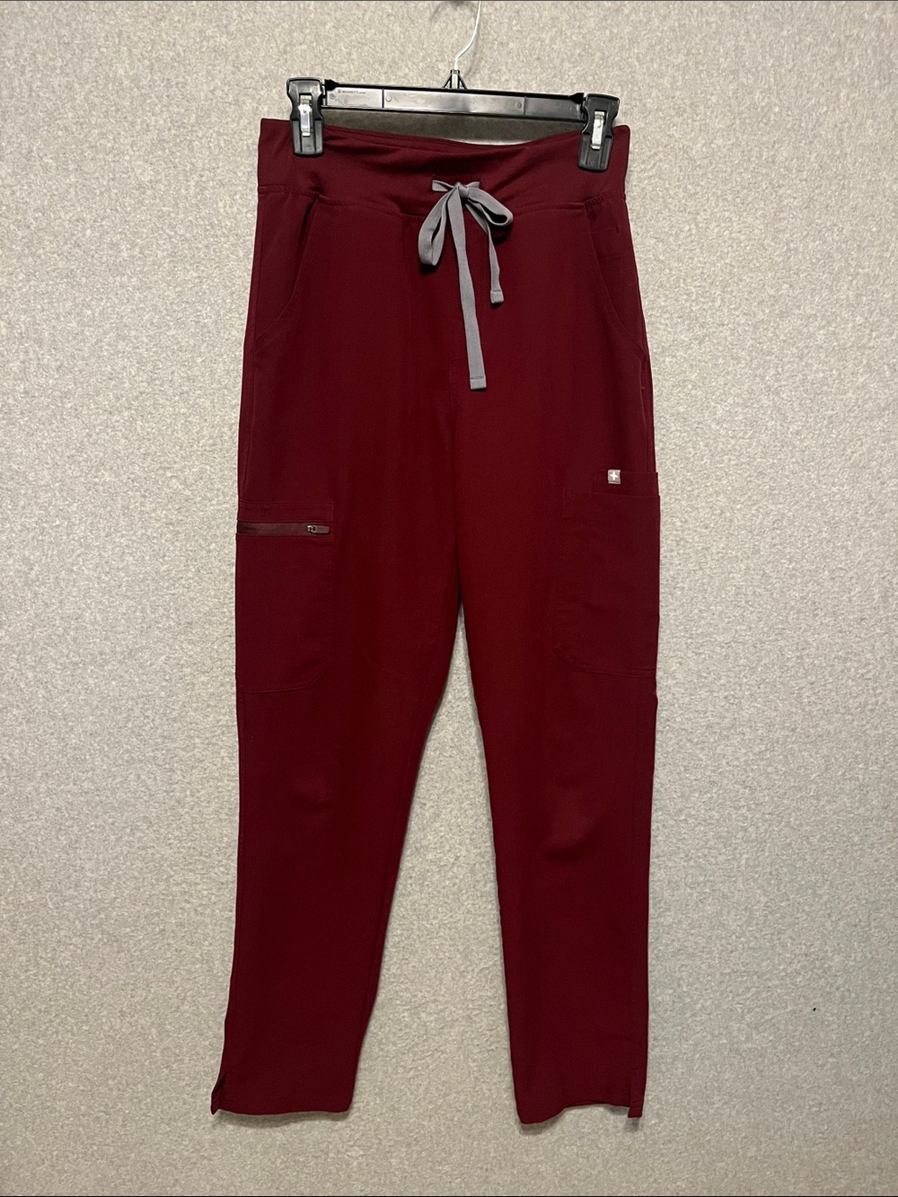 Figs Scrubs Technical Collection High Waist Yola Pants Burgundy Small